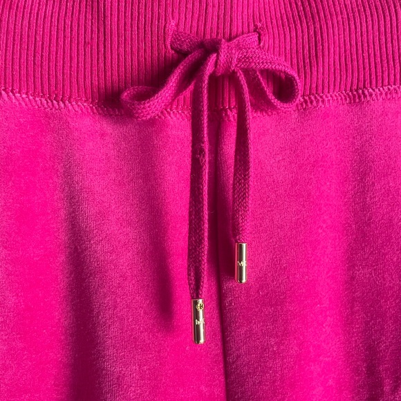 Michael Michael Kors Deep Fuchsia Plush Velour MK Logo Tracksuit Size L NWT - Picture 4 of 11